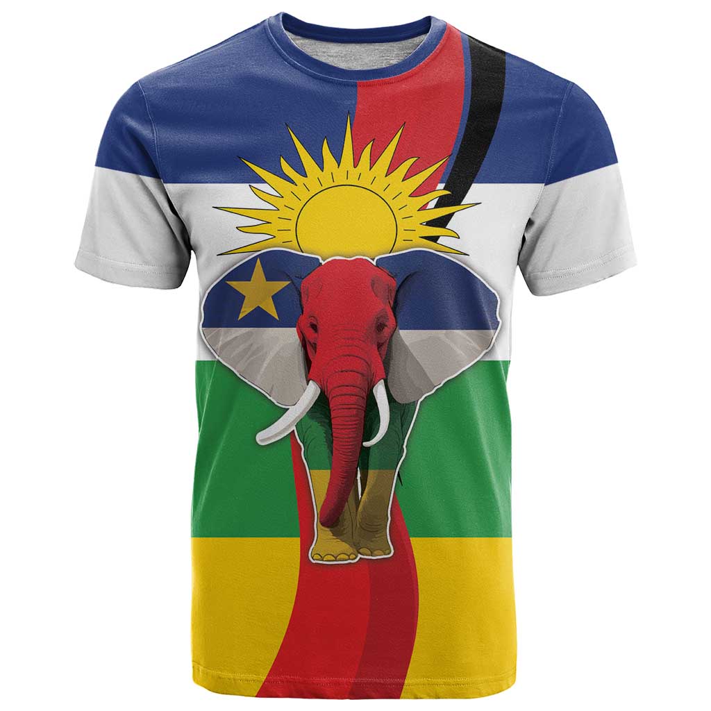 Central African Republic Republic Day 1958 T-Shirt Unite, Dignite, Travail - Flag Style Graphic Tee