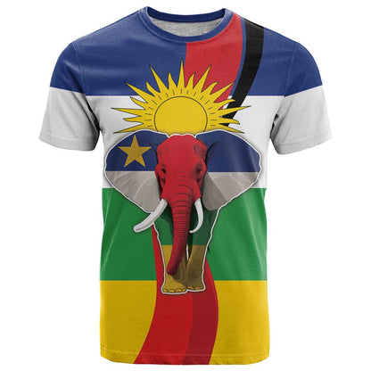 Central African Republic Republic Day 1958 T-Shirt Unite, Dignite, Travail - Flag Style Graphic Tee