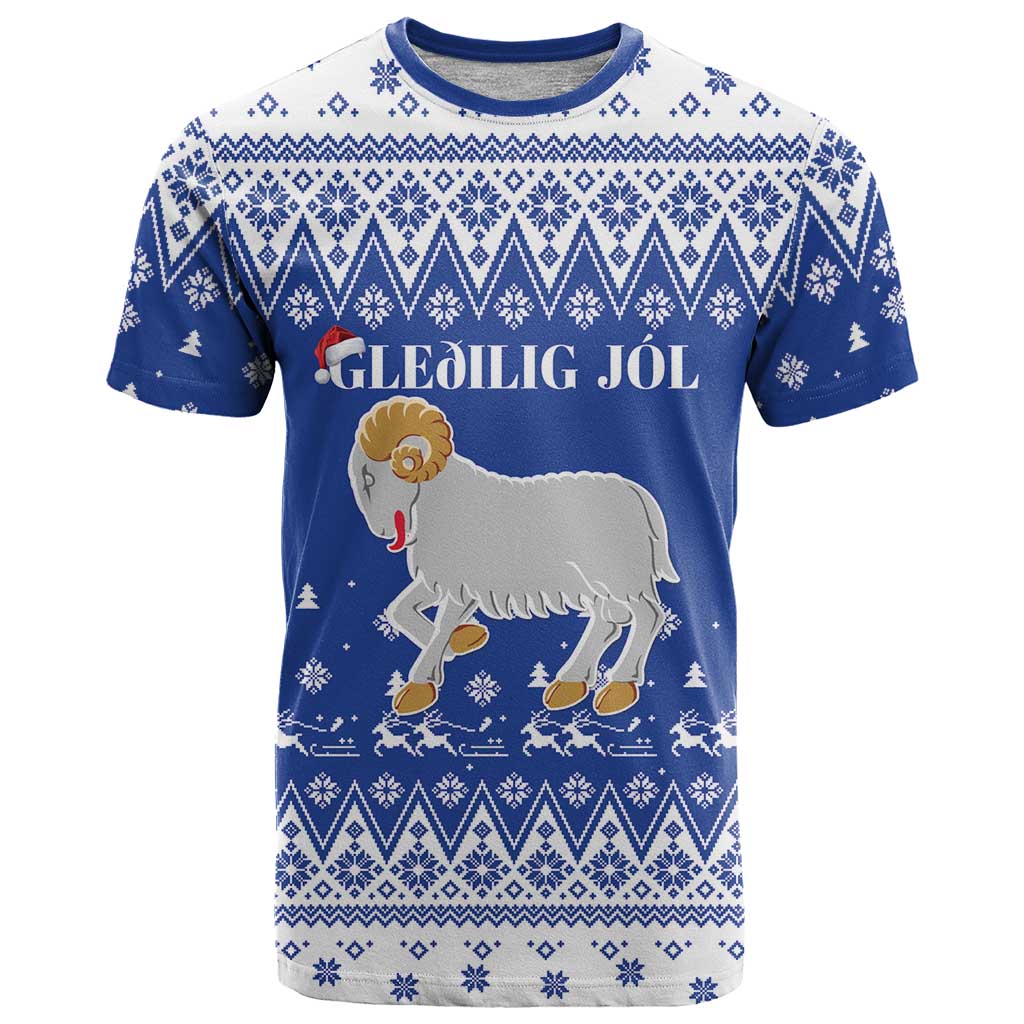 Faroe Islands Christmas T-Shirt Coat Of Arms Xmas Patterns Graphic Tee