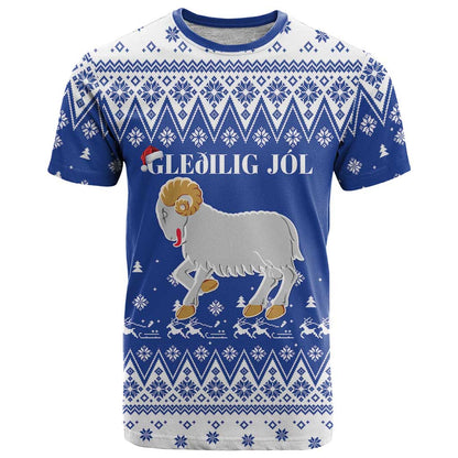 Faroe Islands Christmas T-Shirt Coat Of Arms Xmas Patterns Graphic Tee