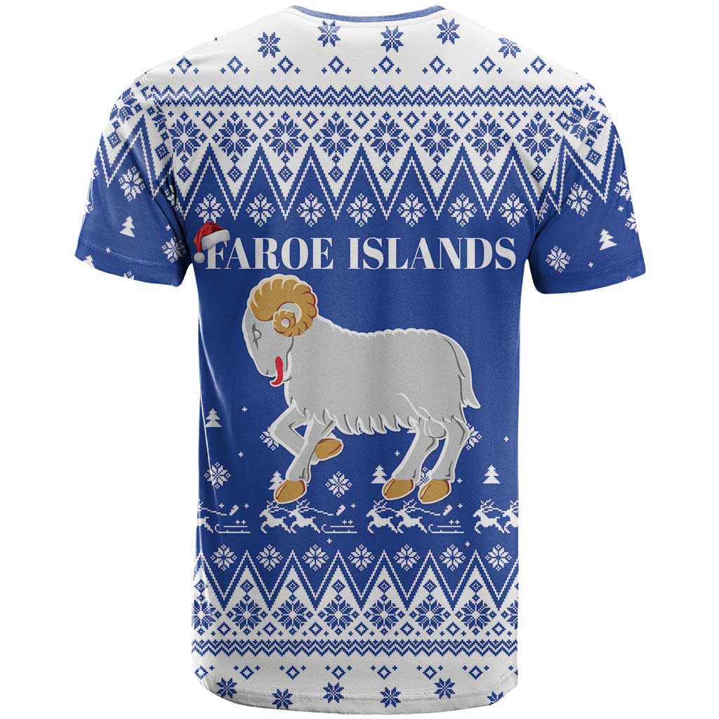 Faroe Islands Christmas T-Shirt Coat Of Arms Xmas Patterns Graphic Tee