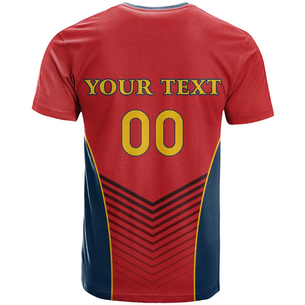 Custom Spain Rugby T-Shirt Los Leones Lion Mascot Graphic Tee