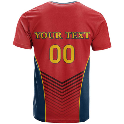 Custom Spain Rugby T-Shirt Los Leones Lion Mascot Graphic Tee