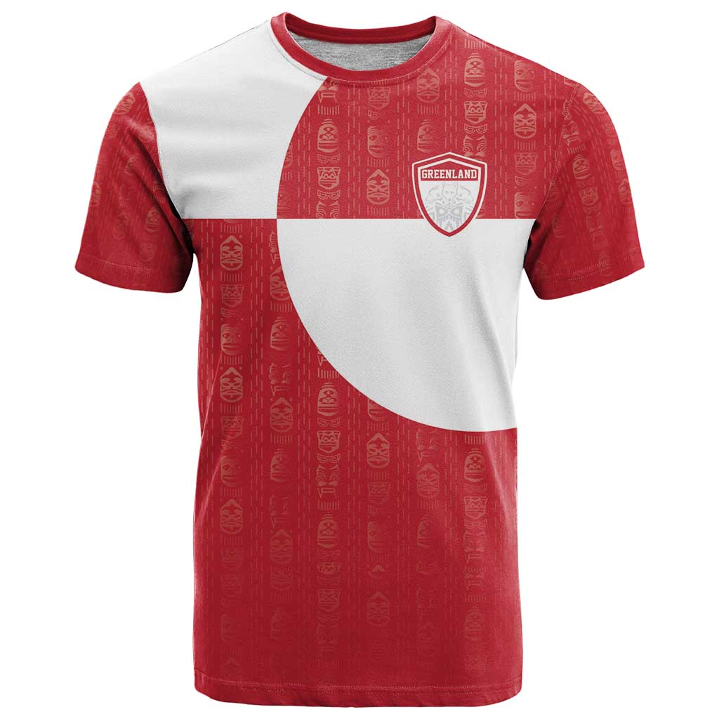 Custom Greenland Football T-Shirt Polar-Bamserne Tupilaq Pattern Graphic Tee