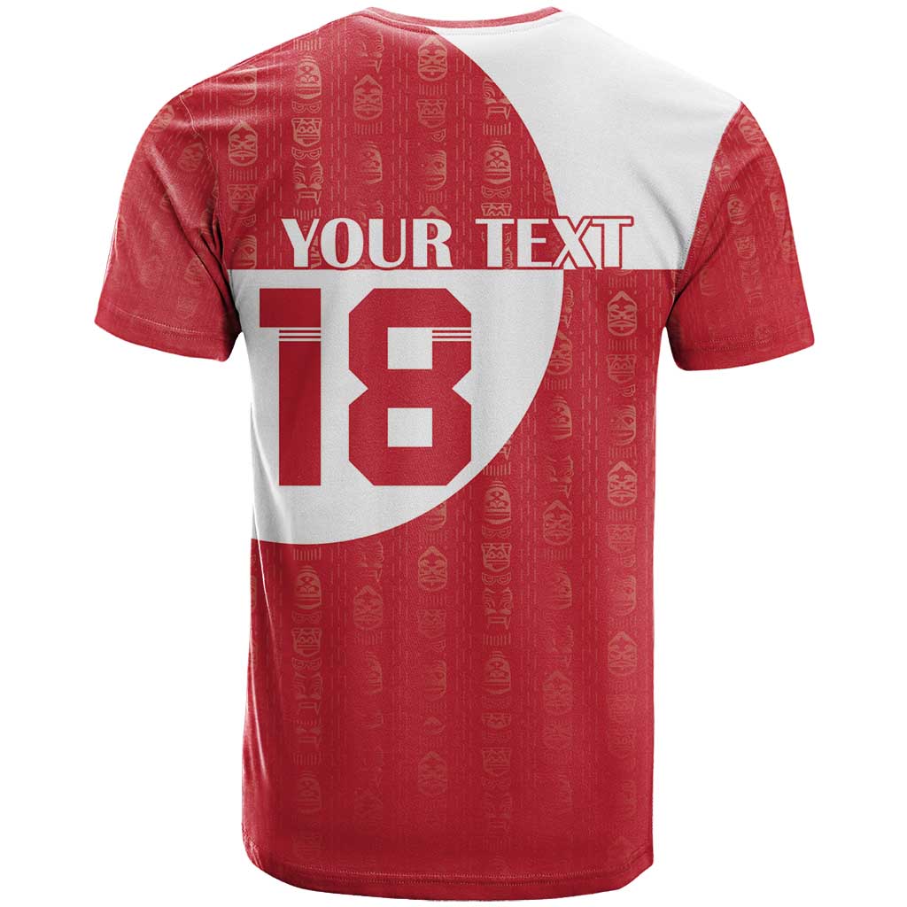 Custom Greenland Football T-Shirt Polar-Bamserne Tupilaq Pattern Graphic Tee