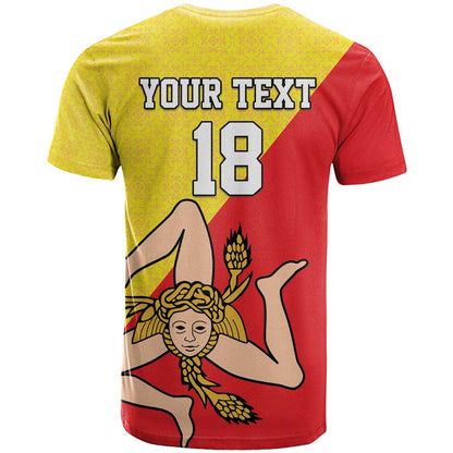 Custom Sicilia Football T-Shirt Naziunali Siciliana Graphic Tee