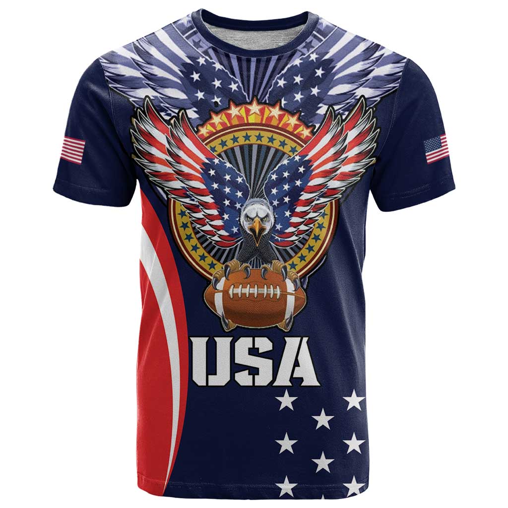Custom USA Rugby T-Shirt American Eagle With USA Flags Graphic Tee