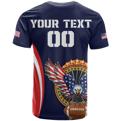 Custom USA Rugby T-Shirt American Eagle With USA Flags Graphic Tee