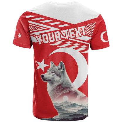 Personalized Gray Wolf Turkey T-Shirt Turkish Mountain Graphic Tee
