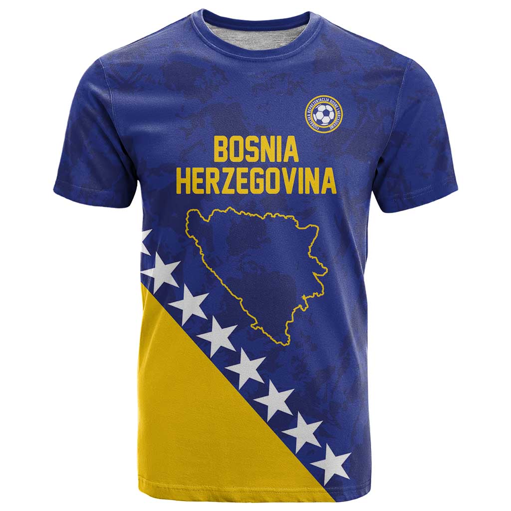 Custom Bosnia and Herzegovina Football T-Shirt Go Champion Sporty Style Graphic Tee