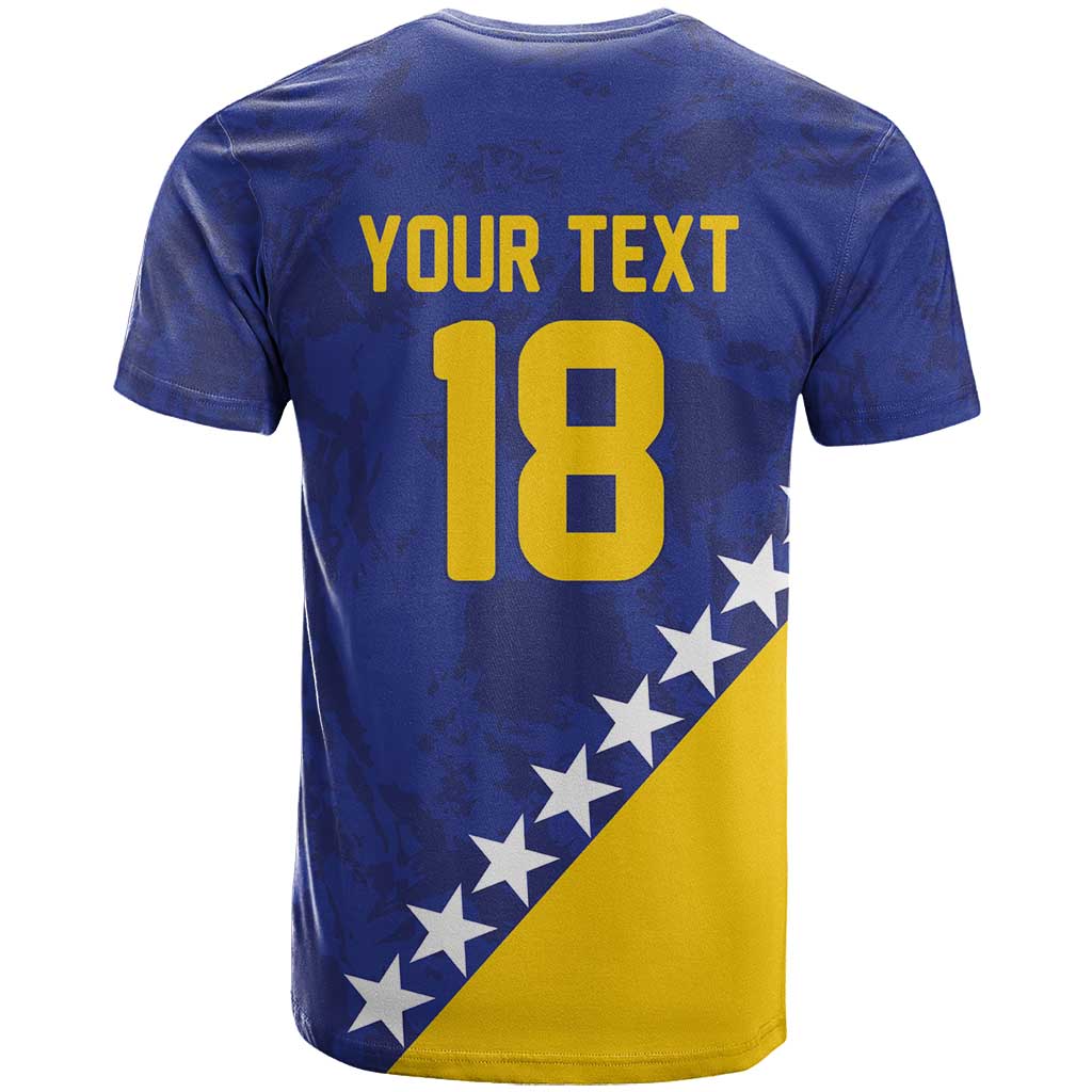 Custom Bosnia and Herzegovina Football T-Shirt Go Champion Sporty Style Graphic Tee