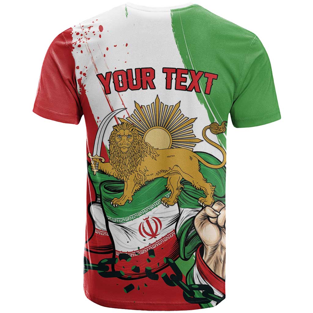 Free Iran Lion and Sun Personalized T-Shirt Persian Freedom Protest Graphic Tee