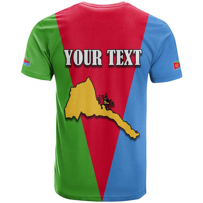Personalized Eritrea Emblem T-Shirt With Flag Color Graphic Tee