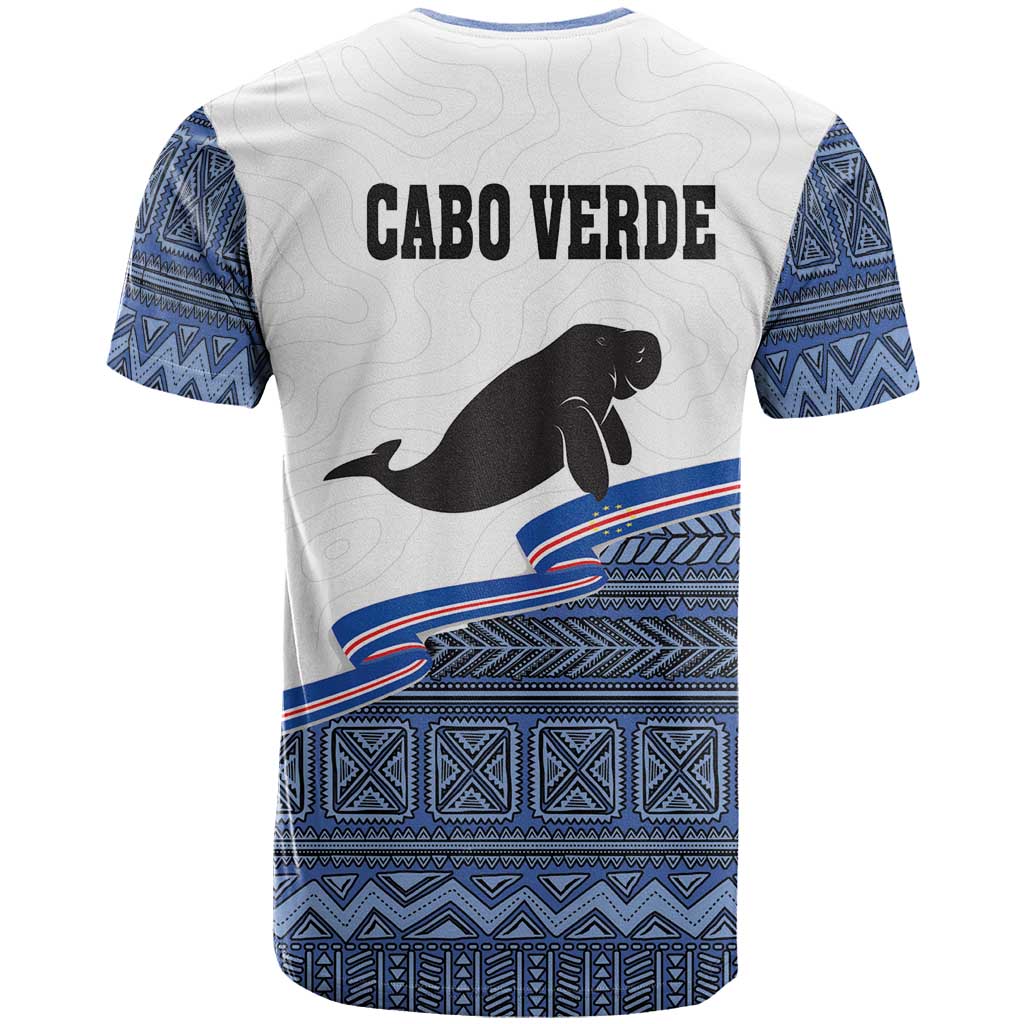Cape Verde Manatee T-Shirt Pattern With Flag Color Graphic Tee
