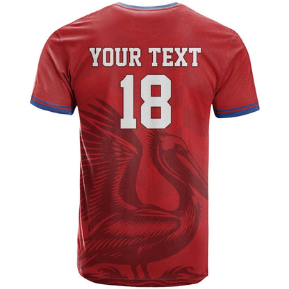 Custom Sint Maarten Football Red Version T-Shirt Go Champion Graphic Tee
