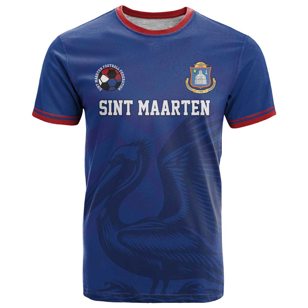Custom Sint Maarten Football Blue Version T-Shirt Go Champion Graphic Tee