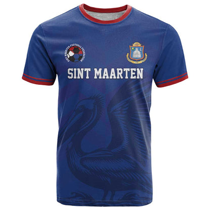 Custom Sint Maarten Football Blue Version T-Shirt Go Champion Graphic Tee
