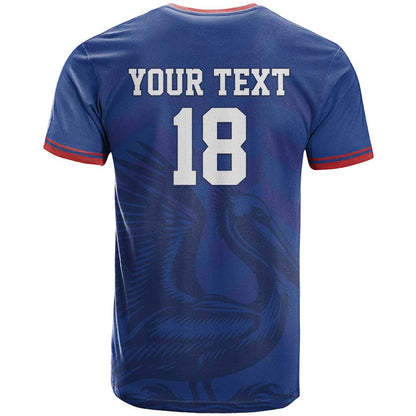 Custom Sint Maarten Football Blue Version T-Shirt Go Champion Graphic Tee