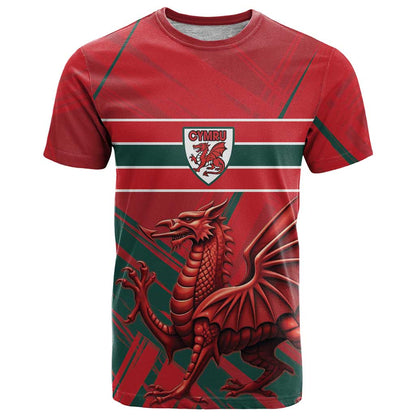 Wales Football Red Dragon Custom T-Shirt Welsh National Team Spirit Graphic Tee