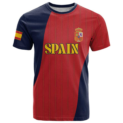 Custom Spain Football T-Shirt La Roja National Pride Graphic Tee