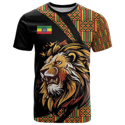Ethiopia T-Shirt Ethiopian Lion Style Pattern Graphic Tee