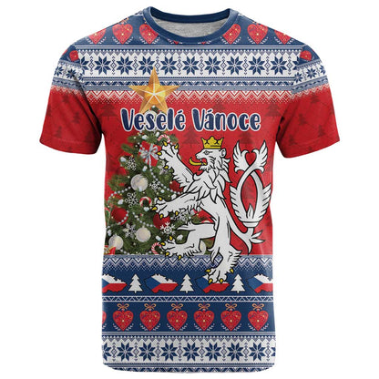Czech Republic Christmas Personalized T-Shirt Vesele Vanoce Graphic Tee