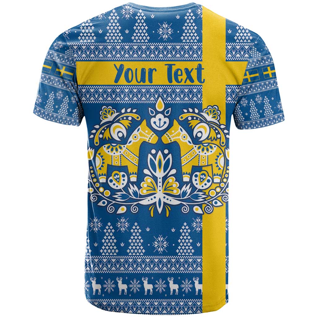Sweden Christmas Personalized T-Shirt Dala Horse God Jul Graphic Tee