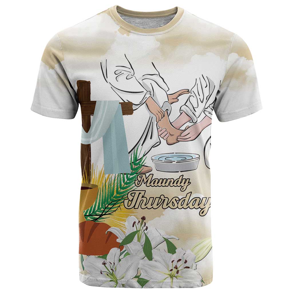 Happy Maundy Thursday T-Shirt Jesus Christ Washing Feet Graphic Tee