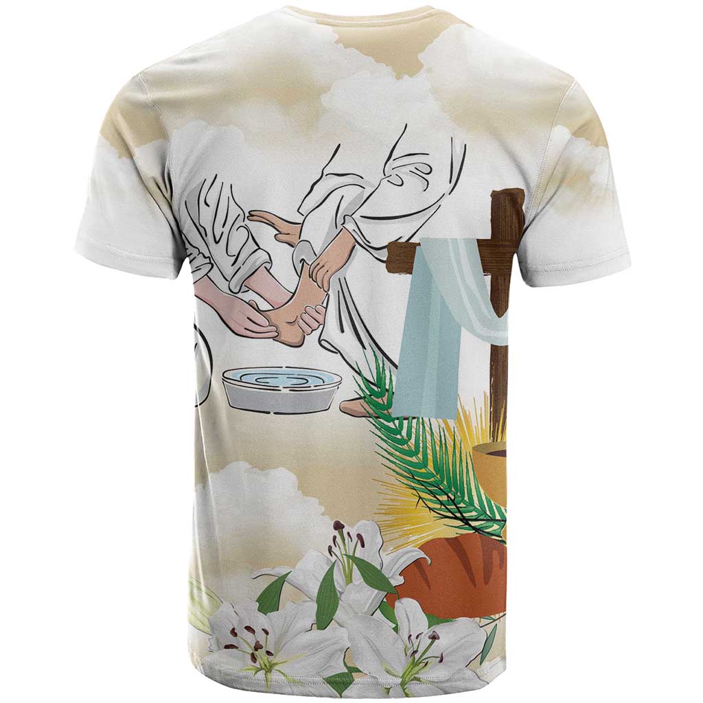 Happy Maundy Thursday T-Shirt Jesus Christ Washing Feet Graphic Tee