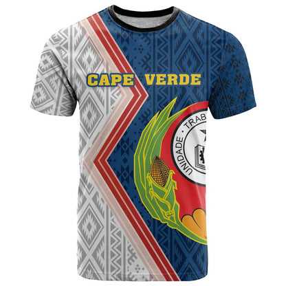 Cape Verde T-Shirt Verde Coat Of Arms And Pattern Graphic Tee