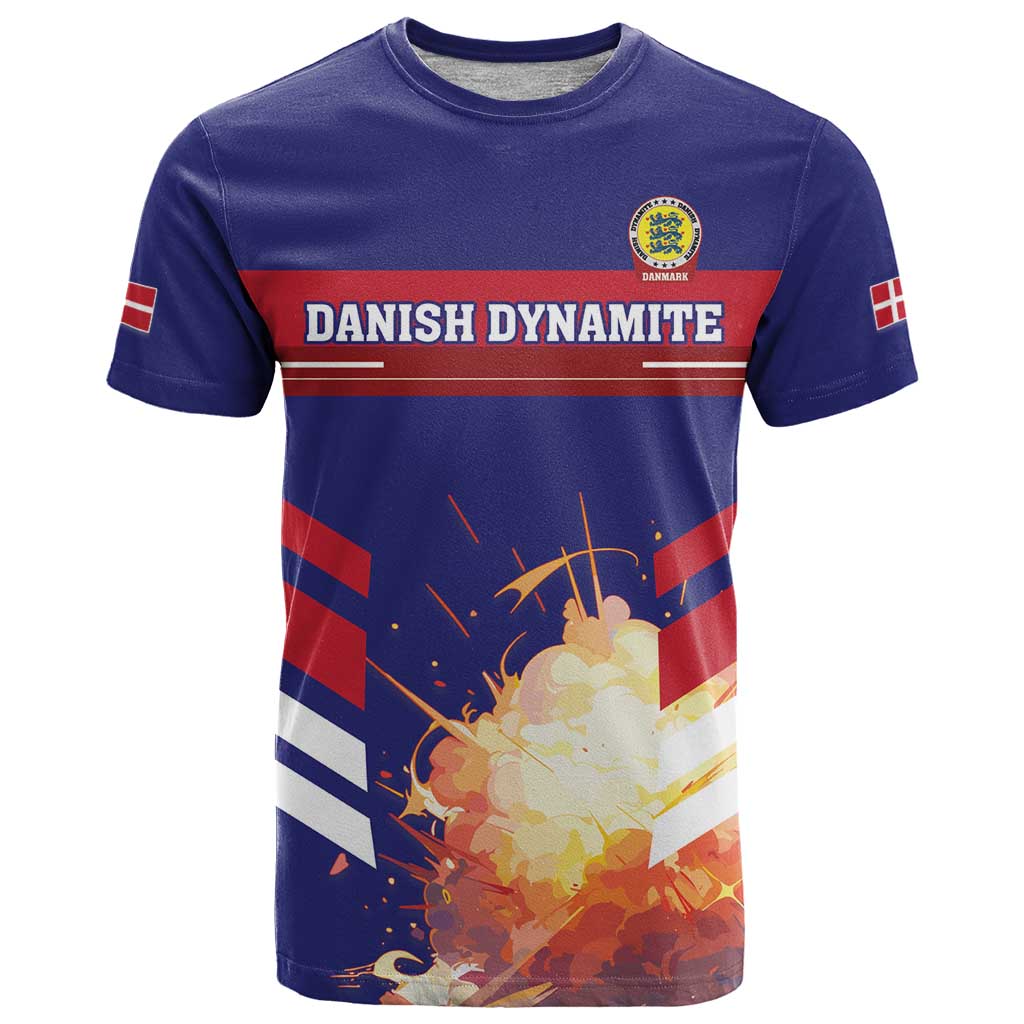 Custom Denmark Football T-Shirt Come On Danish Dynamite Graphic Tee