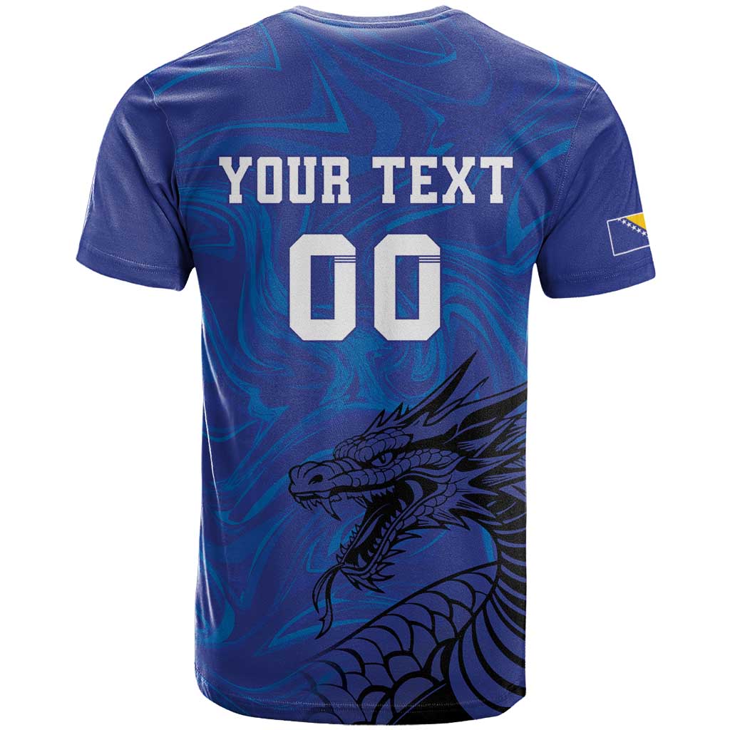 Custom Bosnia and Herzegovina Football T-Shirt The Dragons Go Champions Graphic Tee