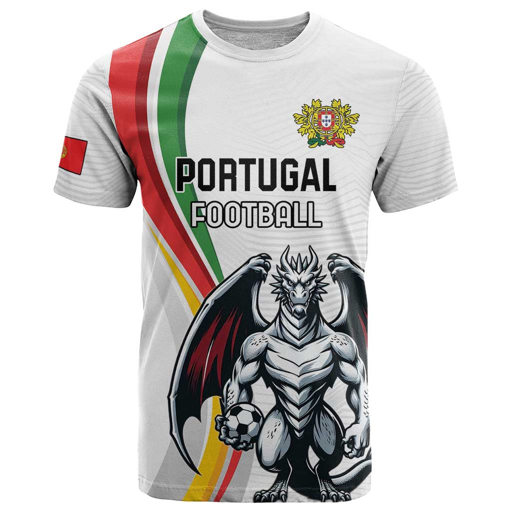 Custom Portugal Football T-Shirt A Selecao das Quinas Dragon Mascot Graphic Tee