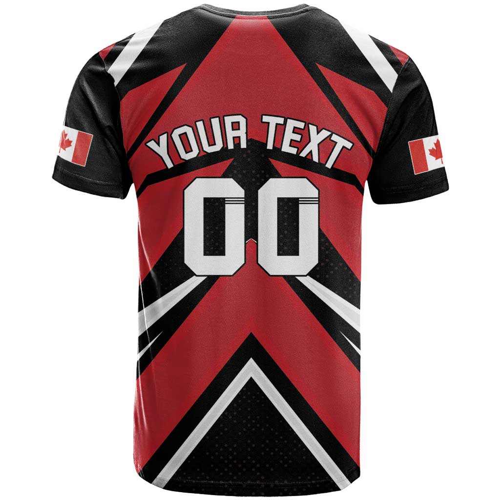 Custom Canada Hockey T-Shirt Black Bear Playing Ice Hockey Graphic Tee