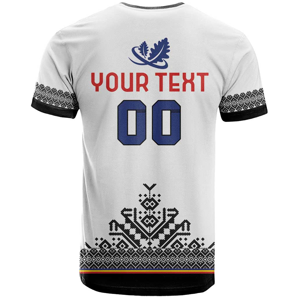 Custom Romania Rugby T-Shirt White Version Retro Style Graphic Tee