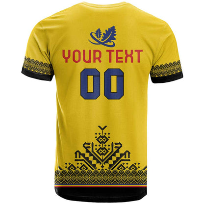 Custom Romania Rugby T-Shirt Yellow Version Retro Style Graphic Tee