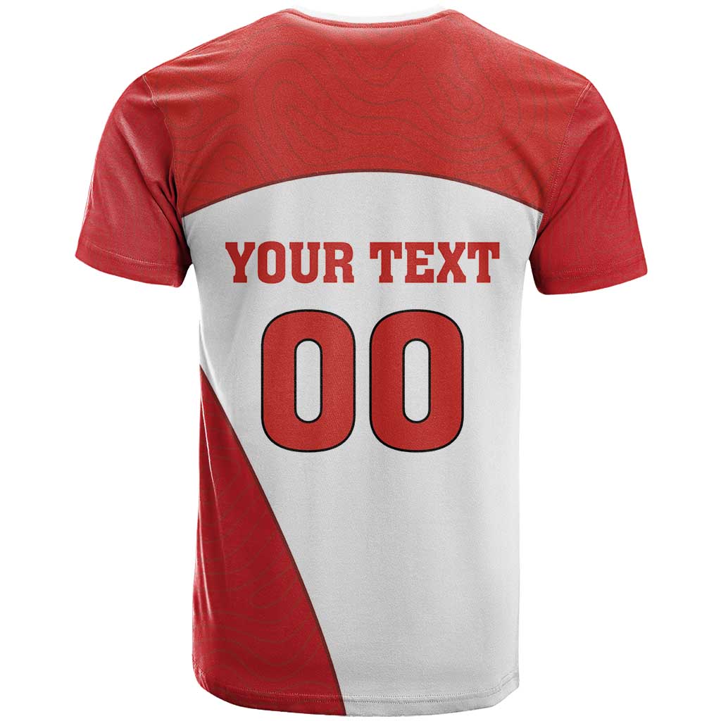 Custom England Football T-Shirt Lion Mascot Sporty Version Graphic Tee