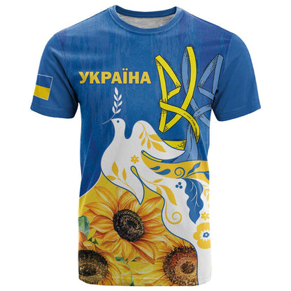 Stand For Ukraine T-Shirt Dove Of Peace Sunflower Graphic Tee