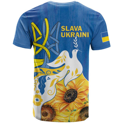 Stand For Ukraine T-Shirt Dove Of Peace Sunflower Graphic Tee