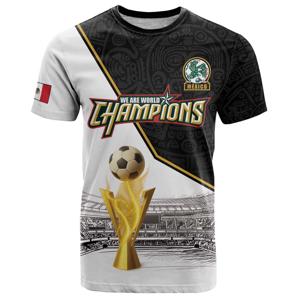 Custom Mexico Football Champion T-Shirt Aztec Pattern Graphic Tee