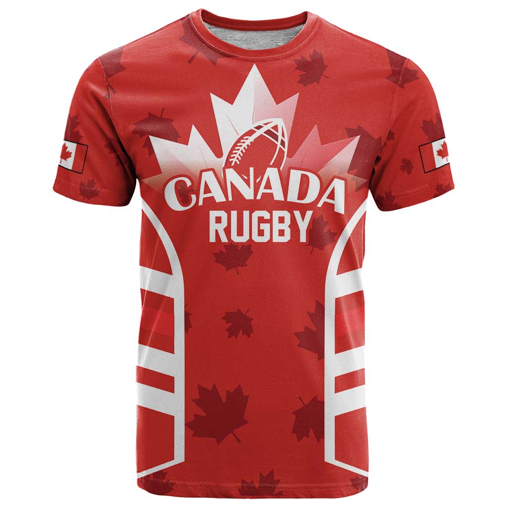 Custom Canada Rugby T-Shirt Canada Flag Maple Leaf Graphic Tee