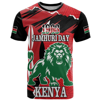 Personalized Kenya Independence Day T-Shirt Angry Lion - Happy Jamhuri Day 1963 Graphic Tee