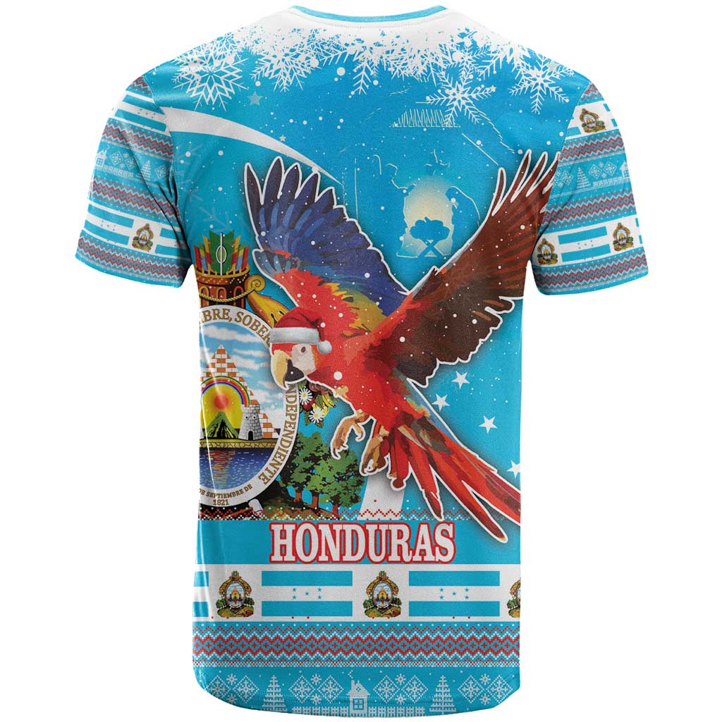 Honduras Christmas T-Shirt Scarlet Macaw Feliz Navidad Graphic Tee
