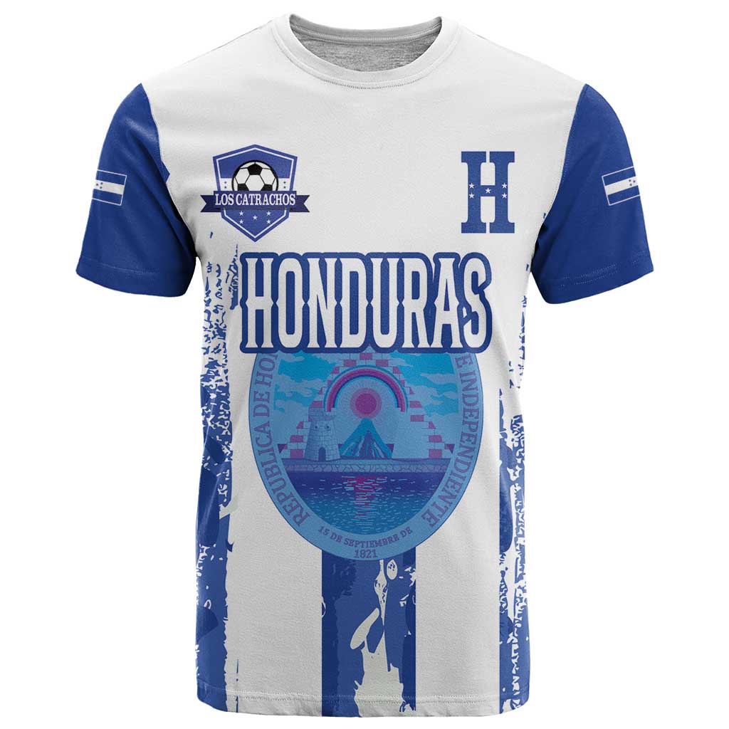 Custom Honduras Football T-Shirt Los Catrachos Grunge Style Graphic Tee