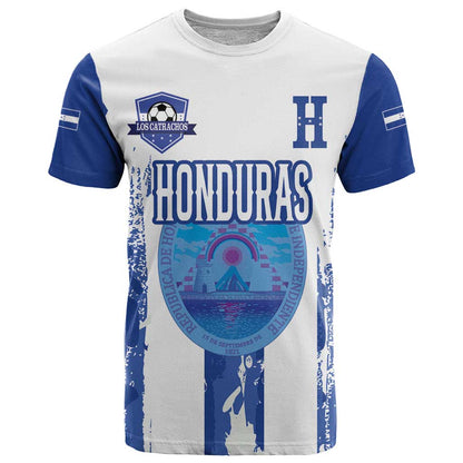 Custom Honduras Football T-Shirt Los Catrachos Grunge Style Graphic Tee