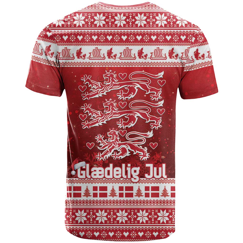Denmark Christmas T-Shirt Three Danish Lions Graphic Tee
