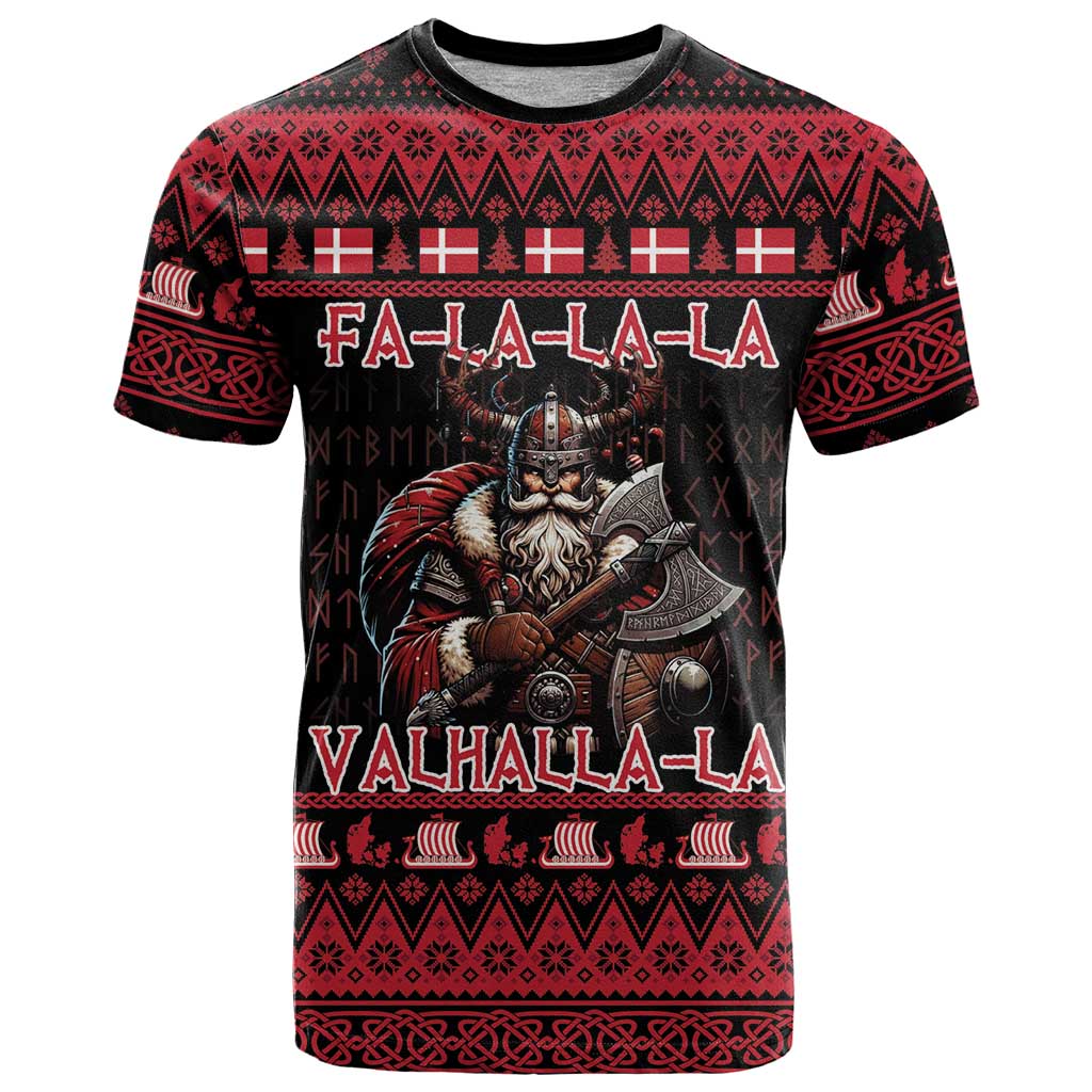 Denmark Santa Viking Christmas T-Shirt Julemanden Goes Viking Graphic Tee