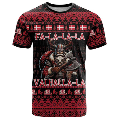 Denmark Santa Viking Christmas T-Shirt Julemanden Goes Viking Graphic Tee