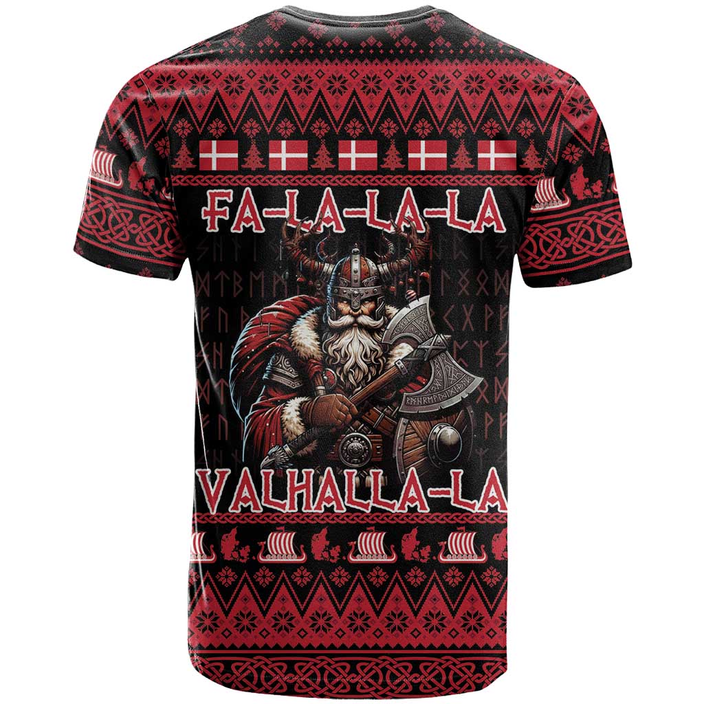 Denmark Santa Viking Christmas T-Shirt Julemanden Goes Viking Graphic Tee