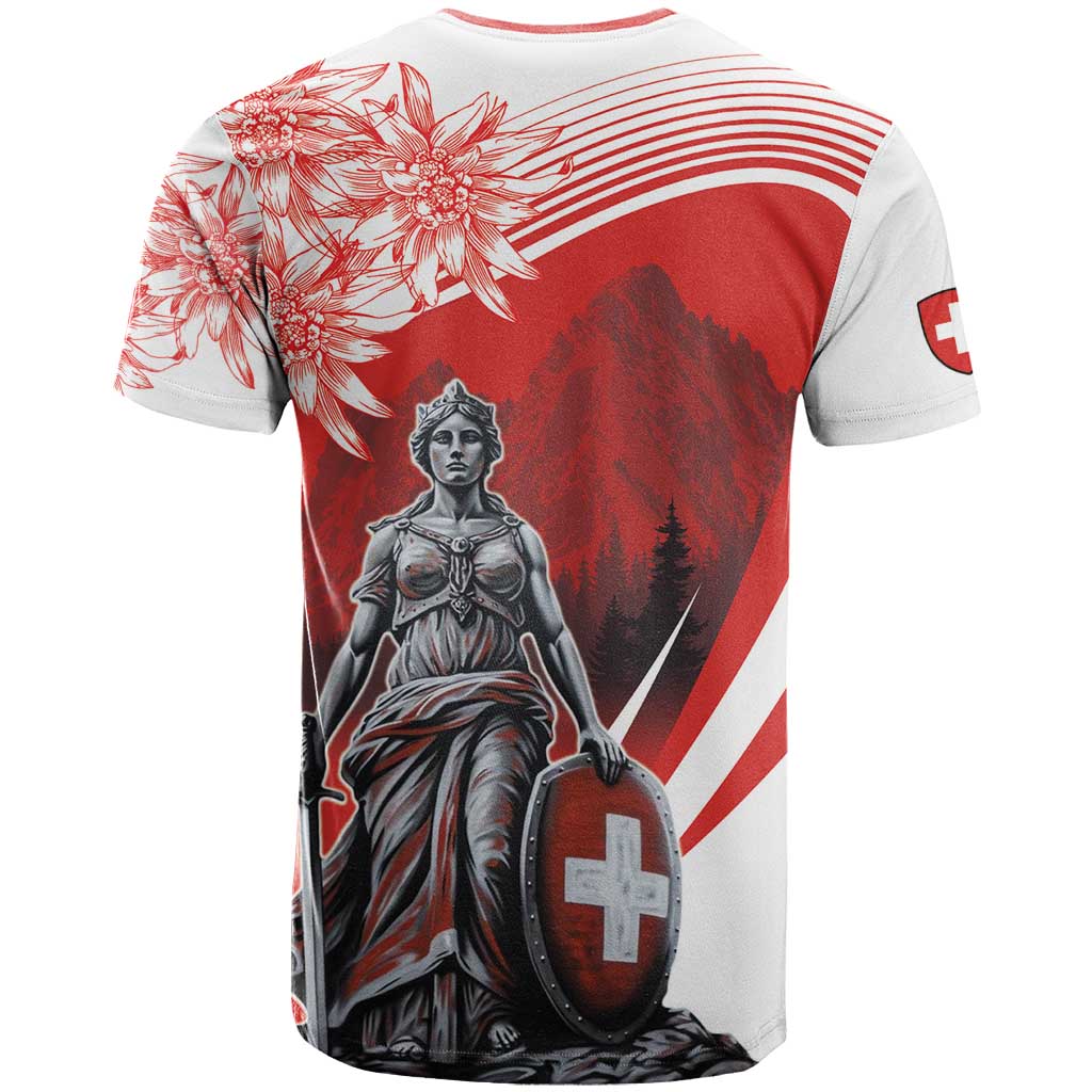 Switzerland Swiss National Day T-Shirt Helvetia Matterhorn Graphic Tee